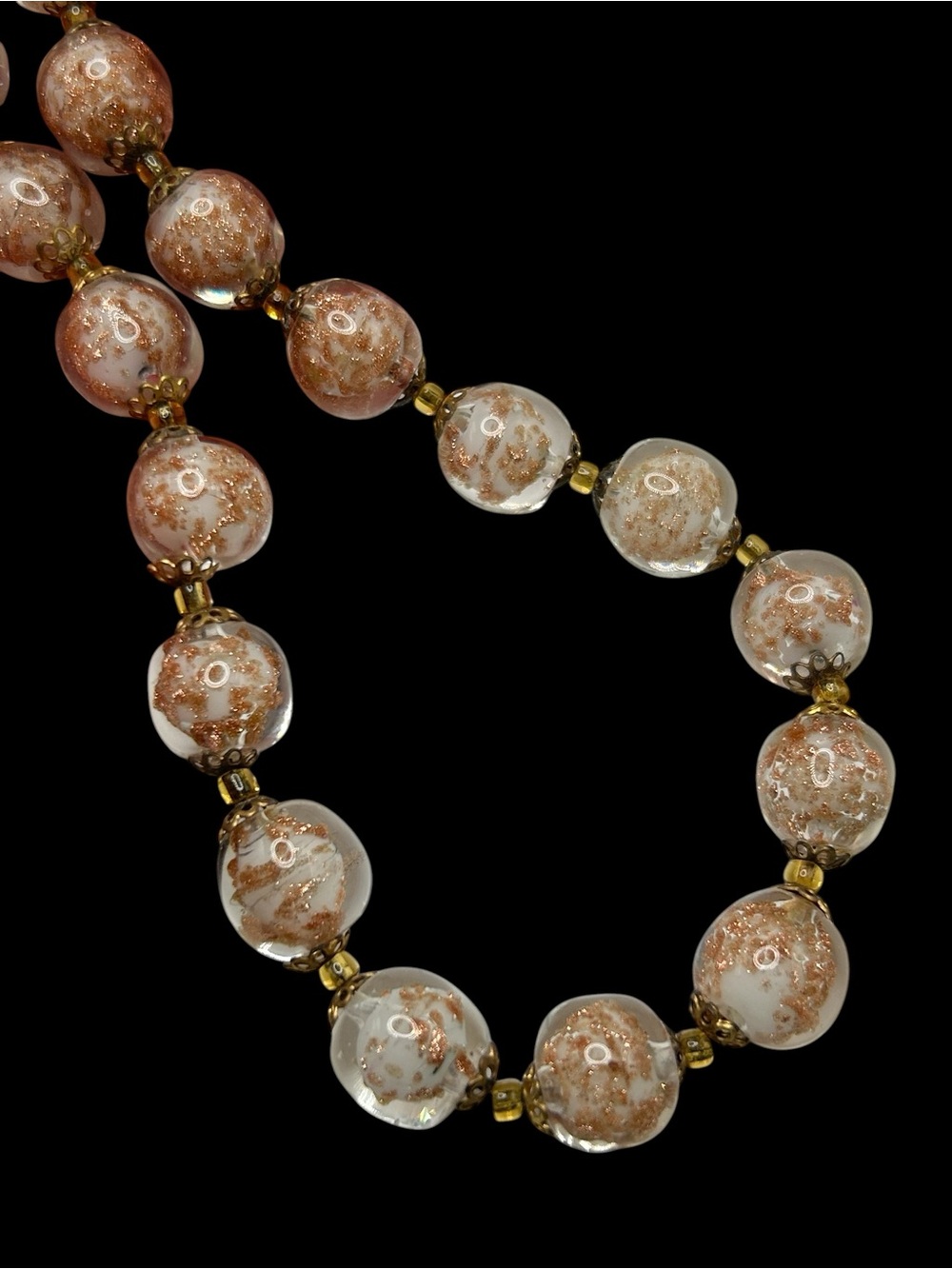 Vintage Venetian Glass Sommerso Bead Necklace - Picture 5 of 5